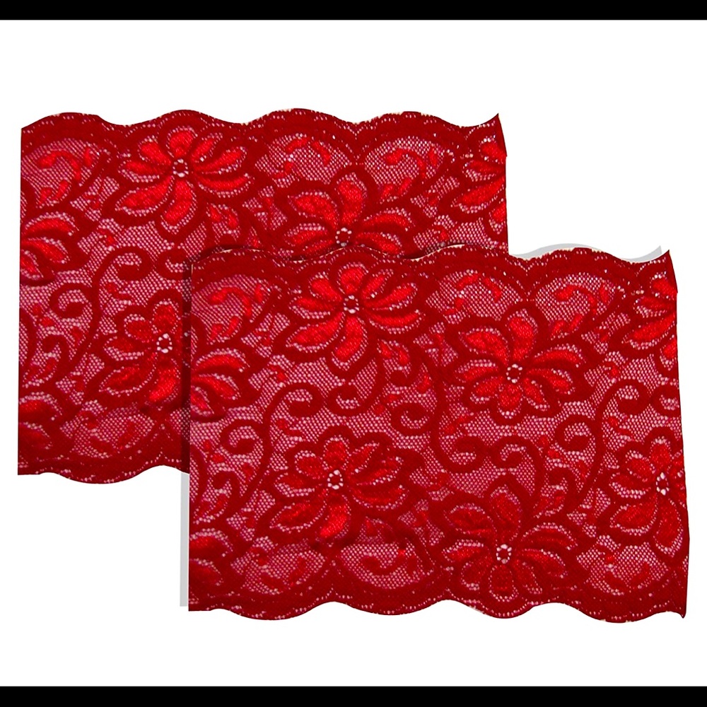 Bandelettes, sexy red thigh guards, size “C” 25”-26”